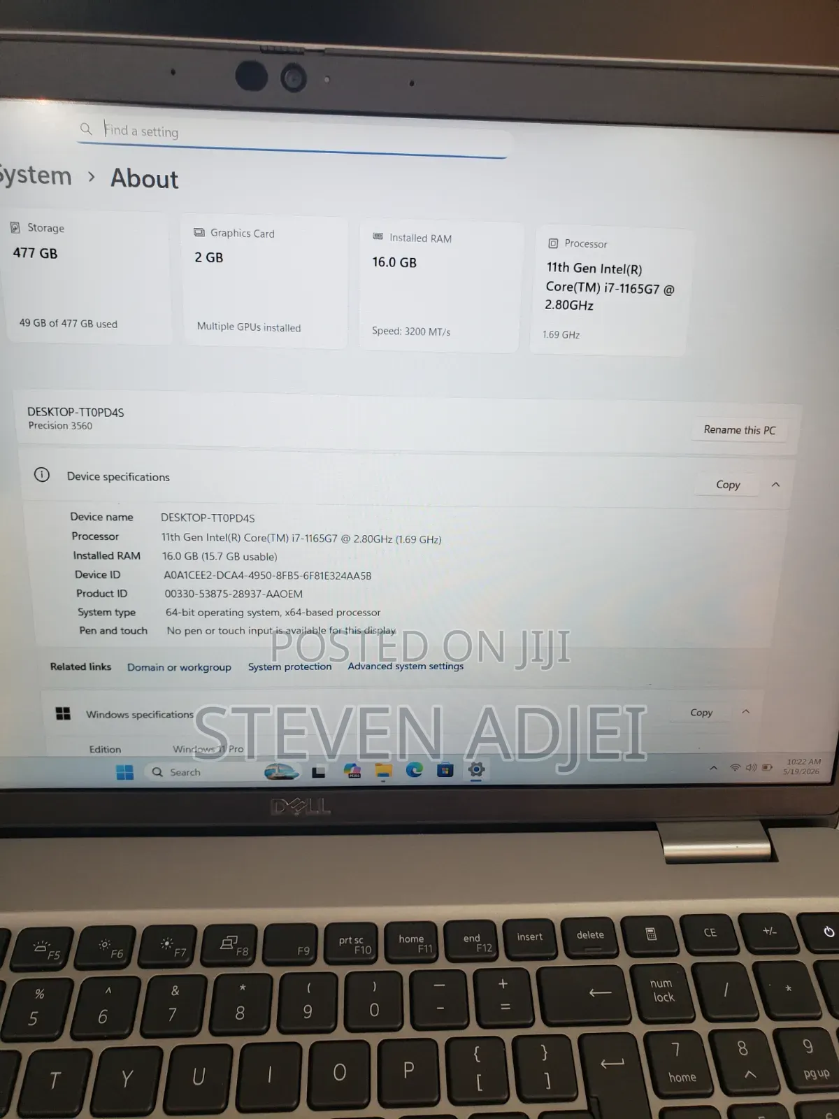 Laptop Dell Precision 3561 16GB Intel Core i7 HDD+SSD 1.5T