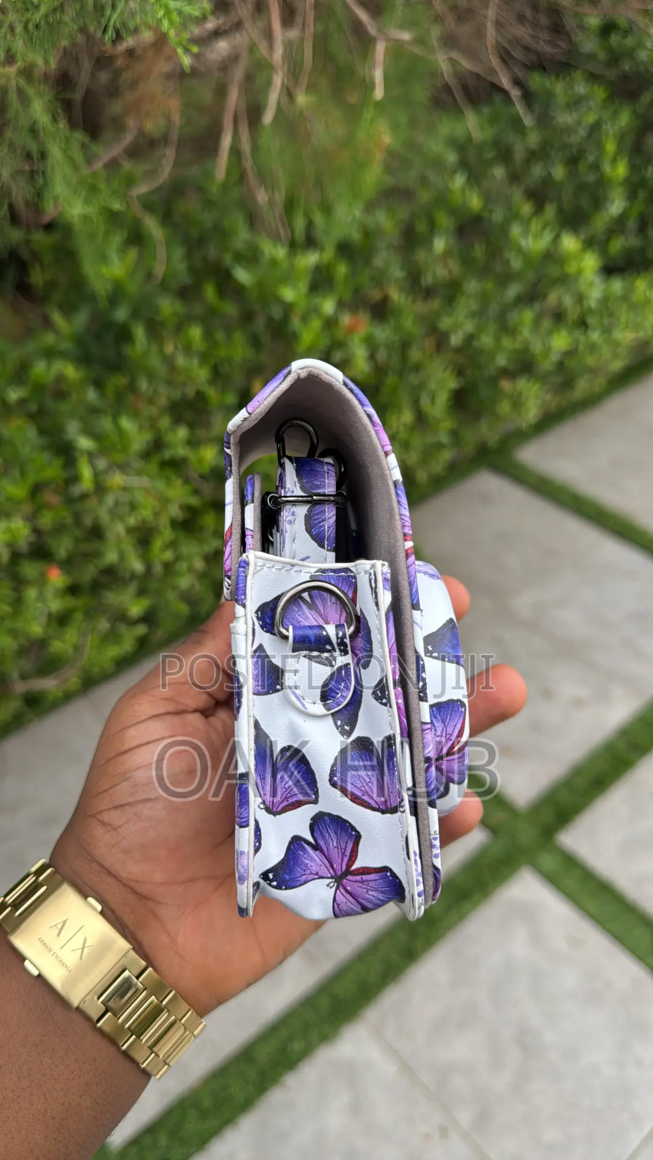 Instax Mini 12 Detachable Leather Case - Purple Butterfly Pattern