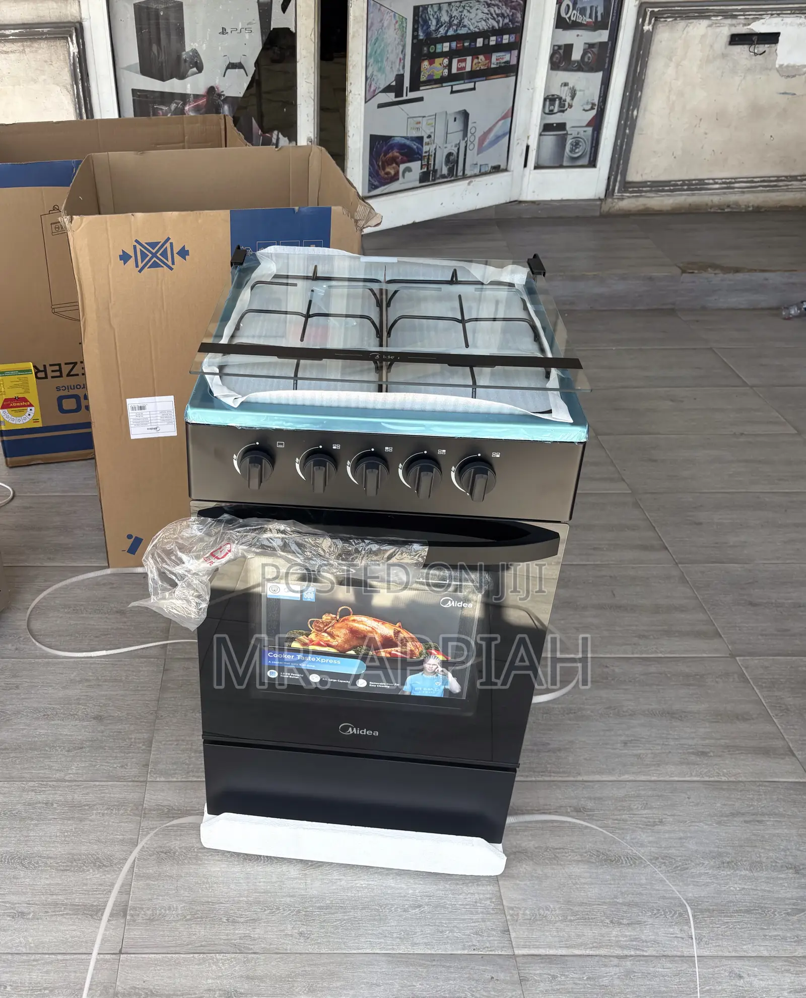 Choose Midea 4 Gas Burner With Oven(Black)Glass Door 