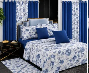 13-in-1 Floral Bedding Lightweight Flat Sheets Curtains Pillow Carpet