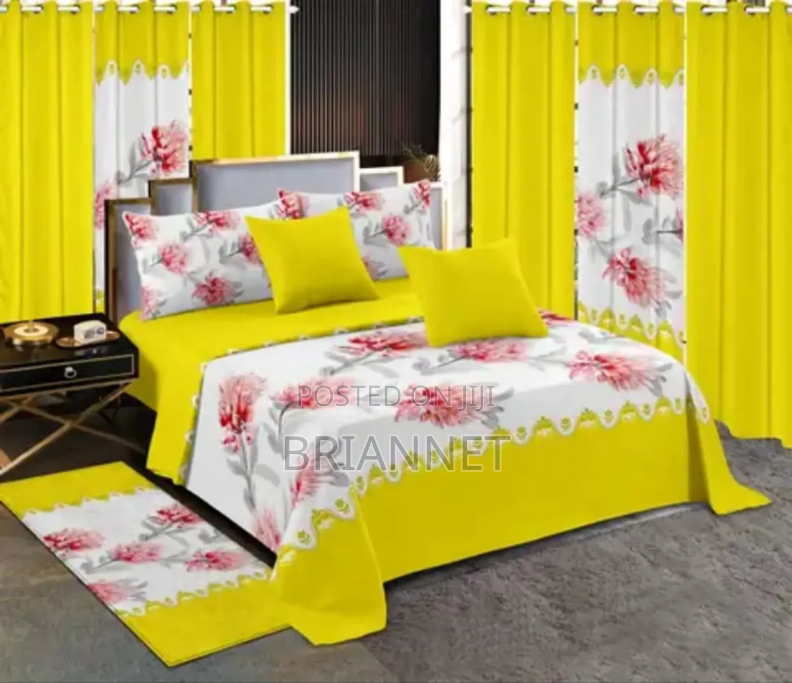 13-in-1 Floral Bedding Lightweight Flat Sheets Curtains Pillow Carpet