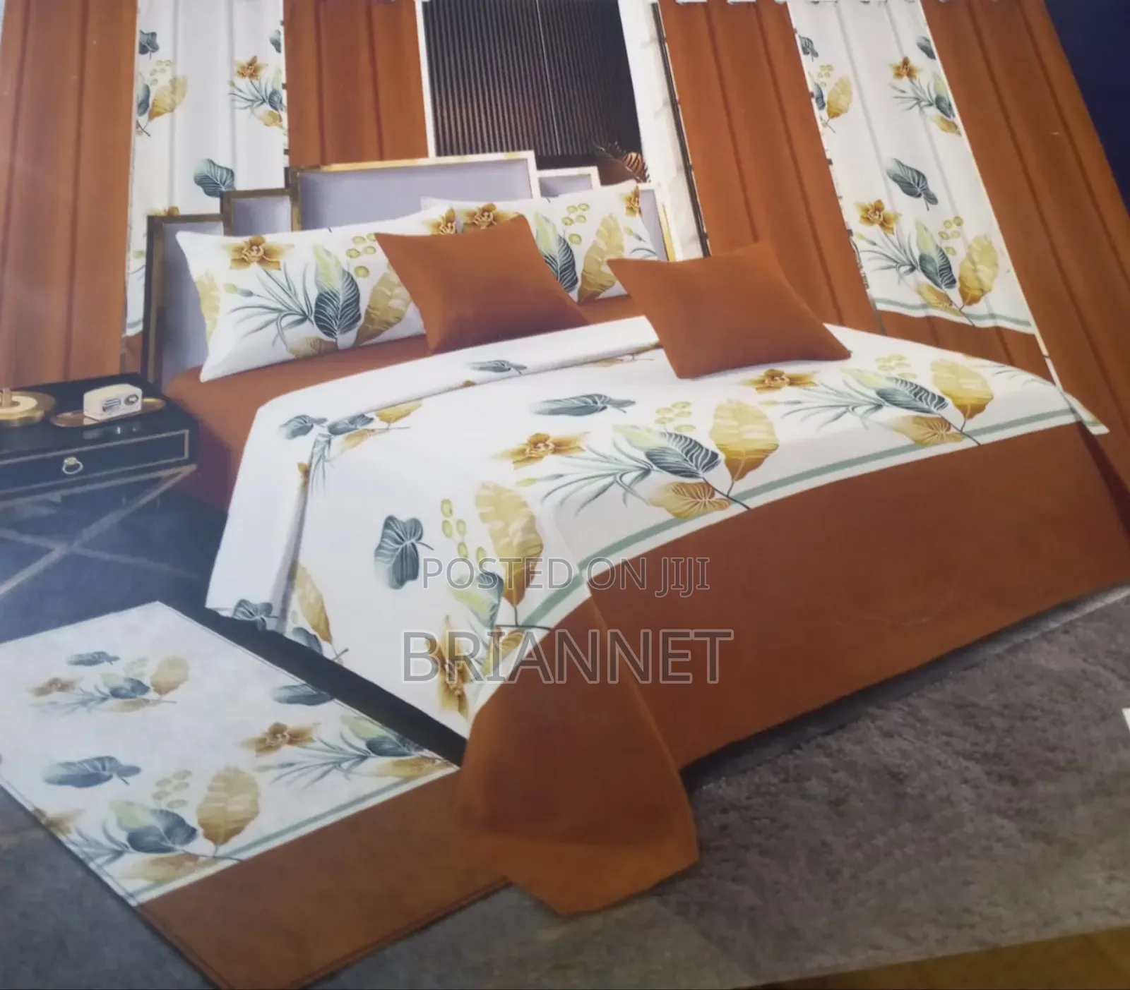 13-in-1 Floral Bedding Lightweight Flat Sheets Curtains Pillow Carpet