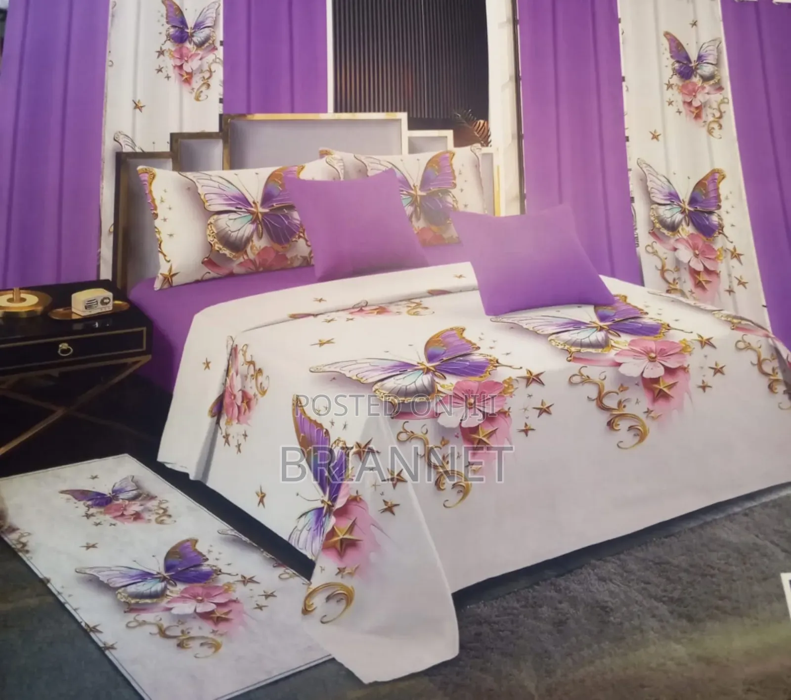 13-in-1 Floral Bedding Lightweight Flat Sheets Curtains Pillow Carpet