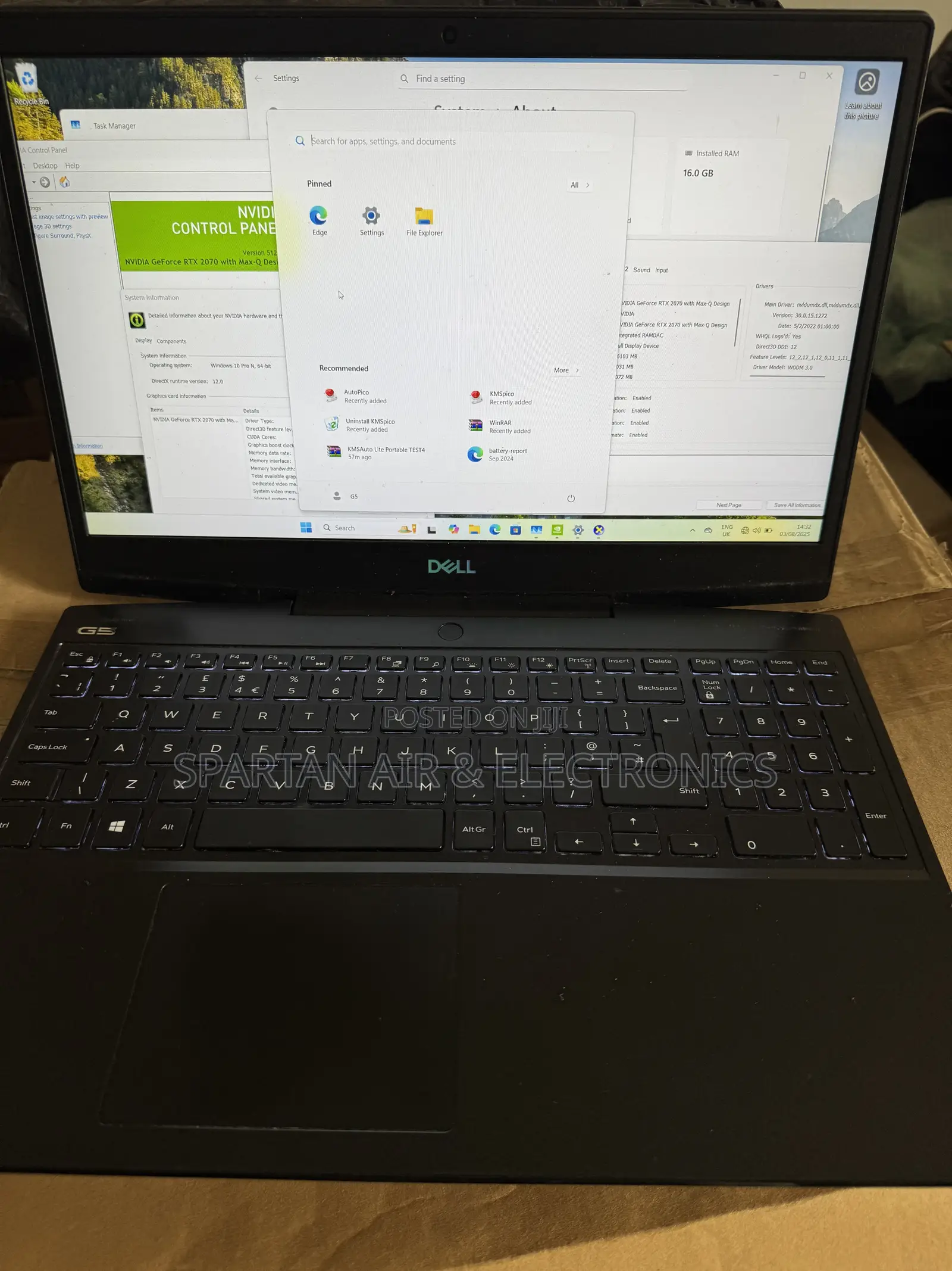 Laptop Dell G5 15 5590 16GB Intel Core i7 SSD 512GB