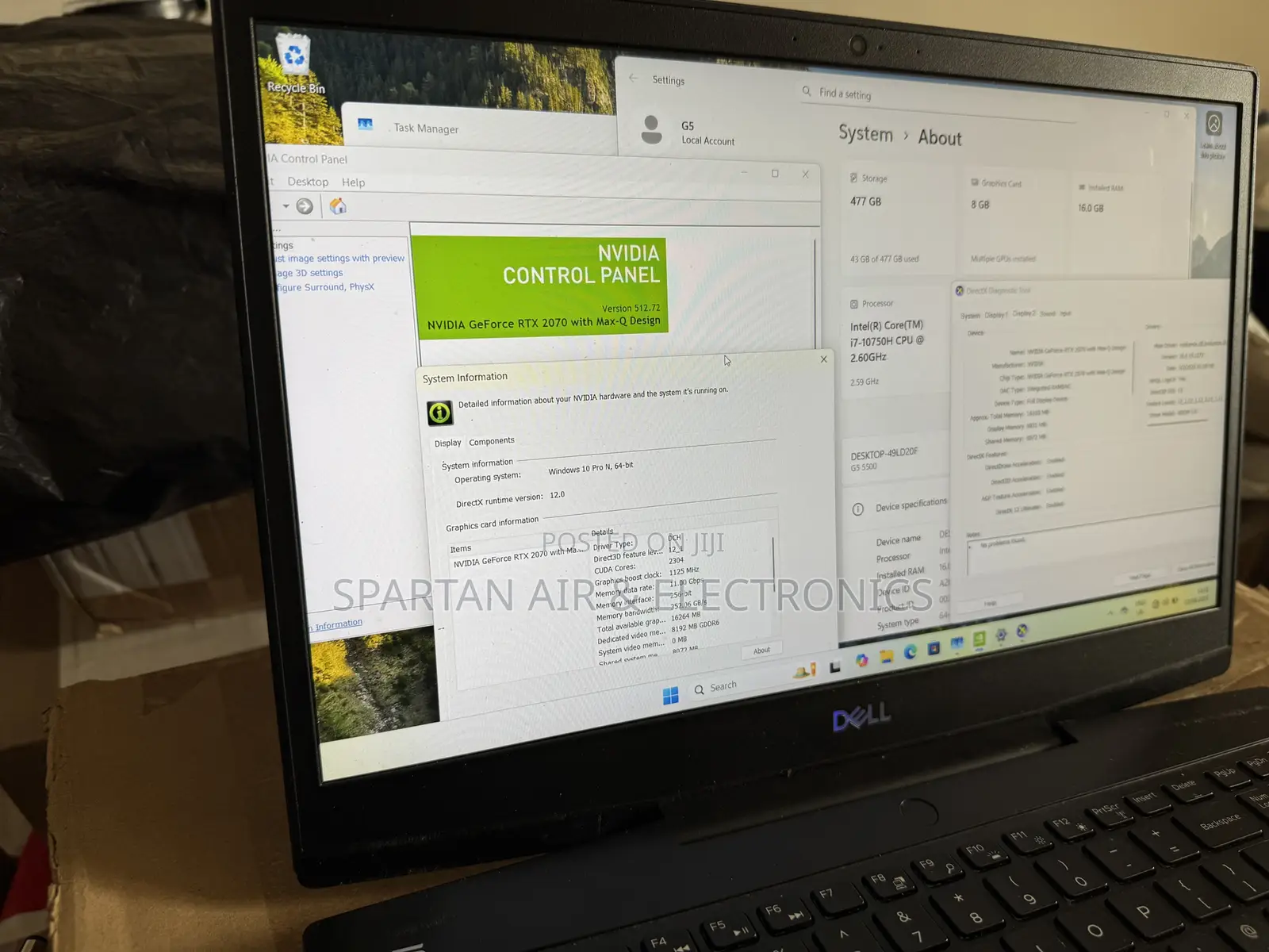 Laptop Dell G5 15 5590 16GB Intel Core i7 SSD 512GB