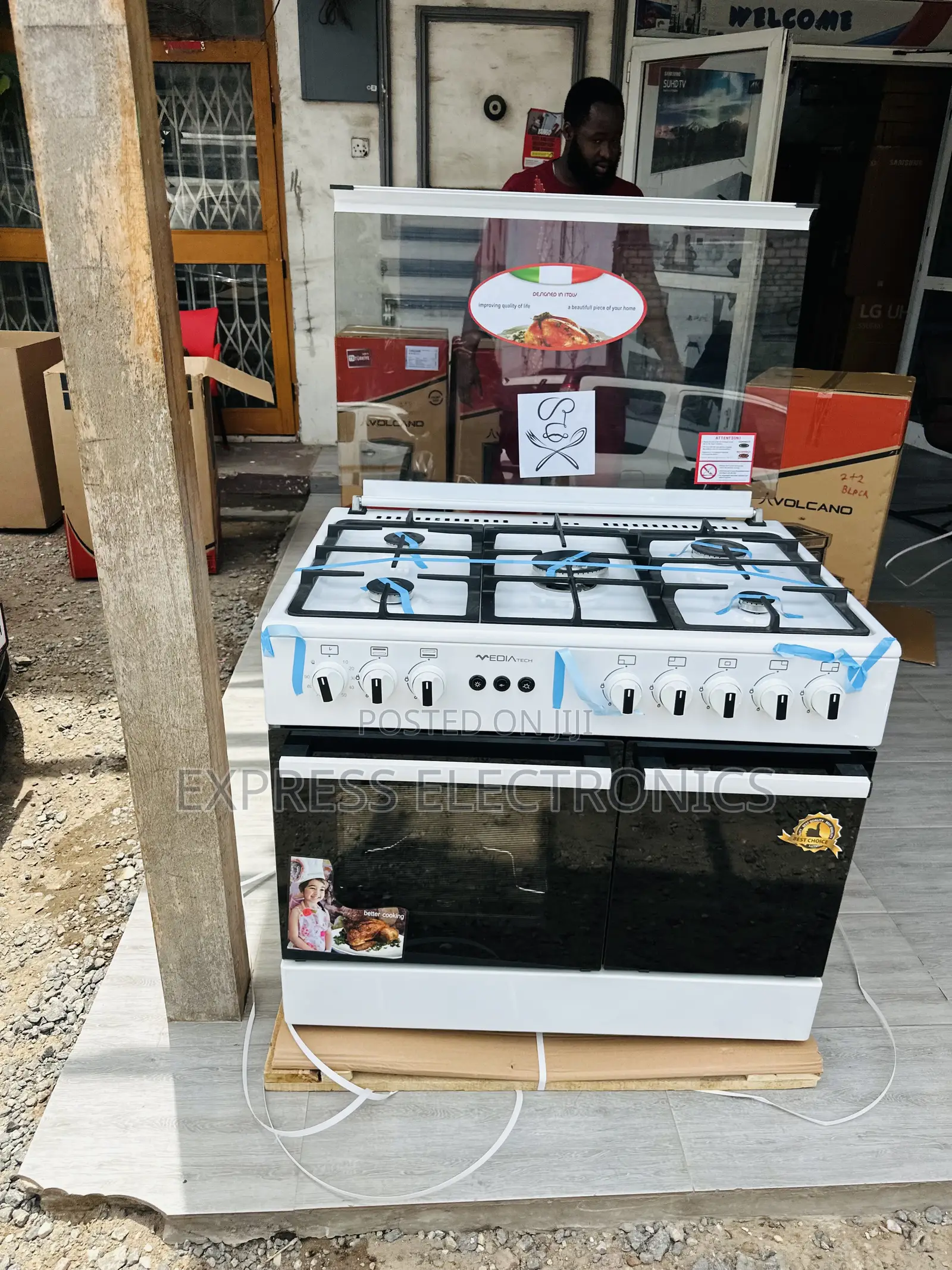 A Best New White Midea Tech Gas Cooker Oven 5b 60/90