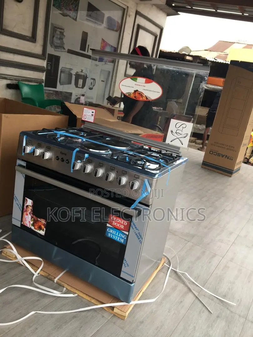 Ferre 4 Burner Gas Cooker With 2 Electric Plates Efficient