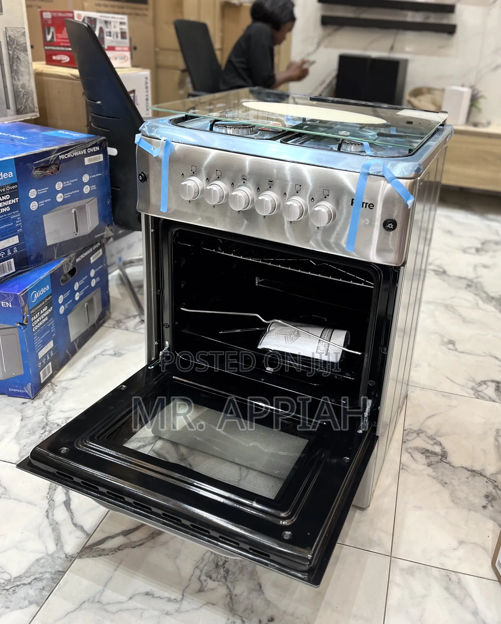 Super Quality Ferre 60x60cm 4 Gas Burner With Grill(Glass Lid).