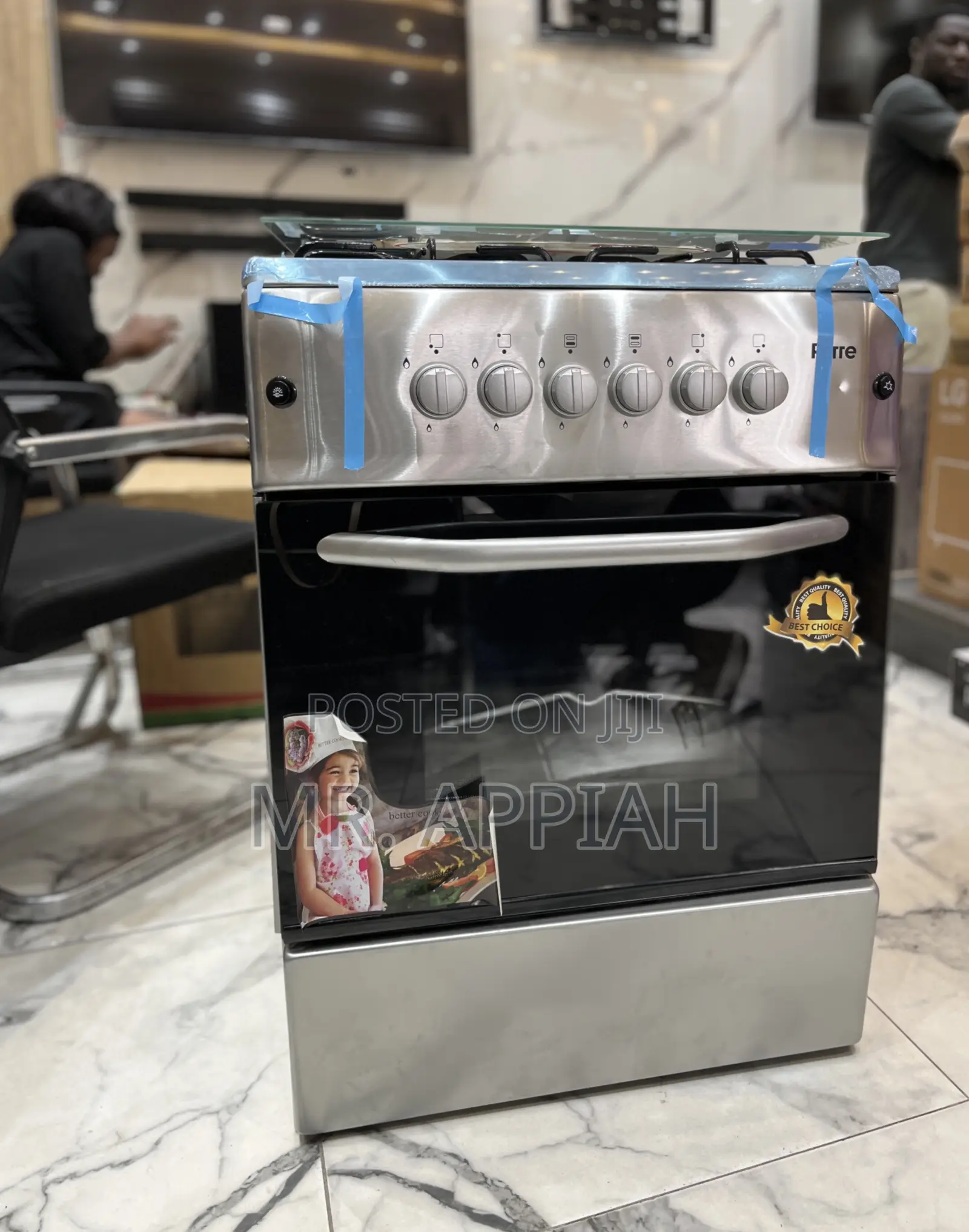 Buy Ferre 4 Burner With Glass Lid(Gray)Oven Grill 