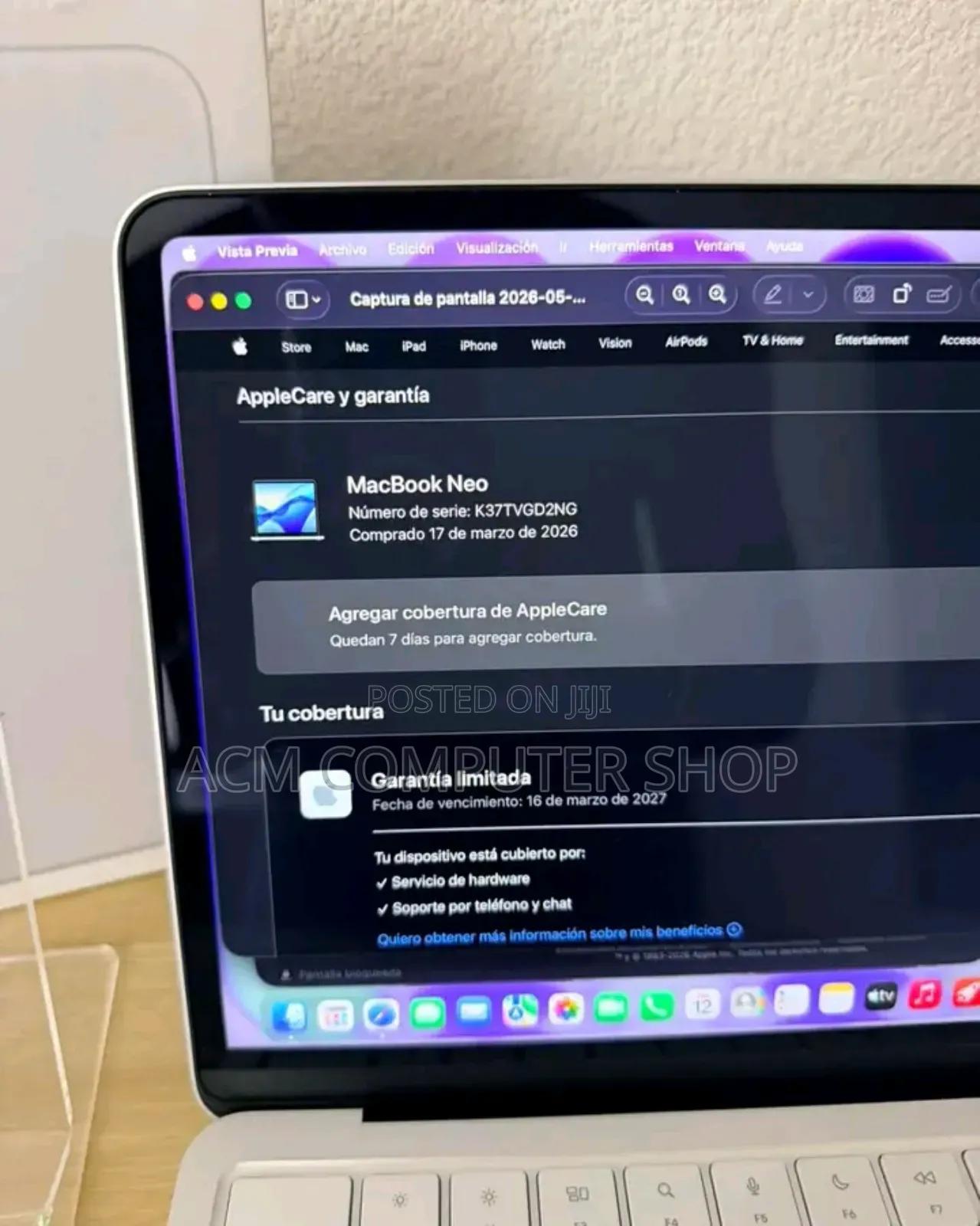 New Laptop Apple MacBook Neo 2026 8GB Apple M5 SSD 256GB