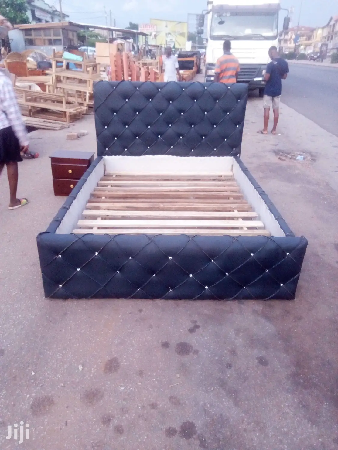 Leather Bed. 60 By 80