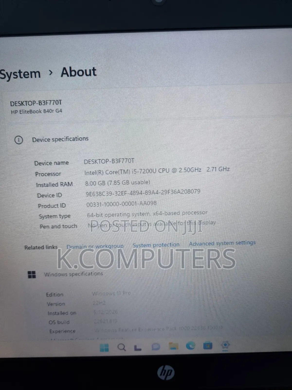Laptop HP EliteBook 840r G4 8GB Intel Core i5 SSD 256GB