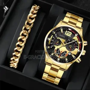 Luxury Geneva Men’S Wrist Watch Bracelet Set
