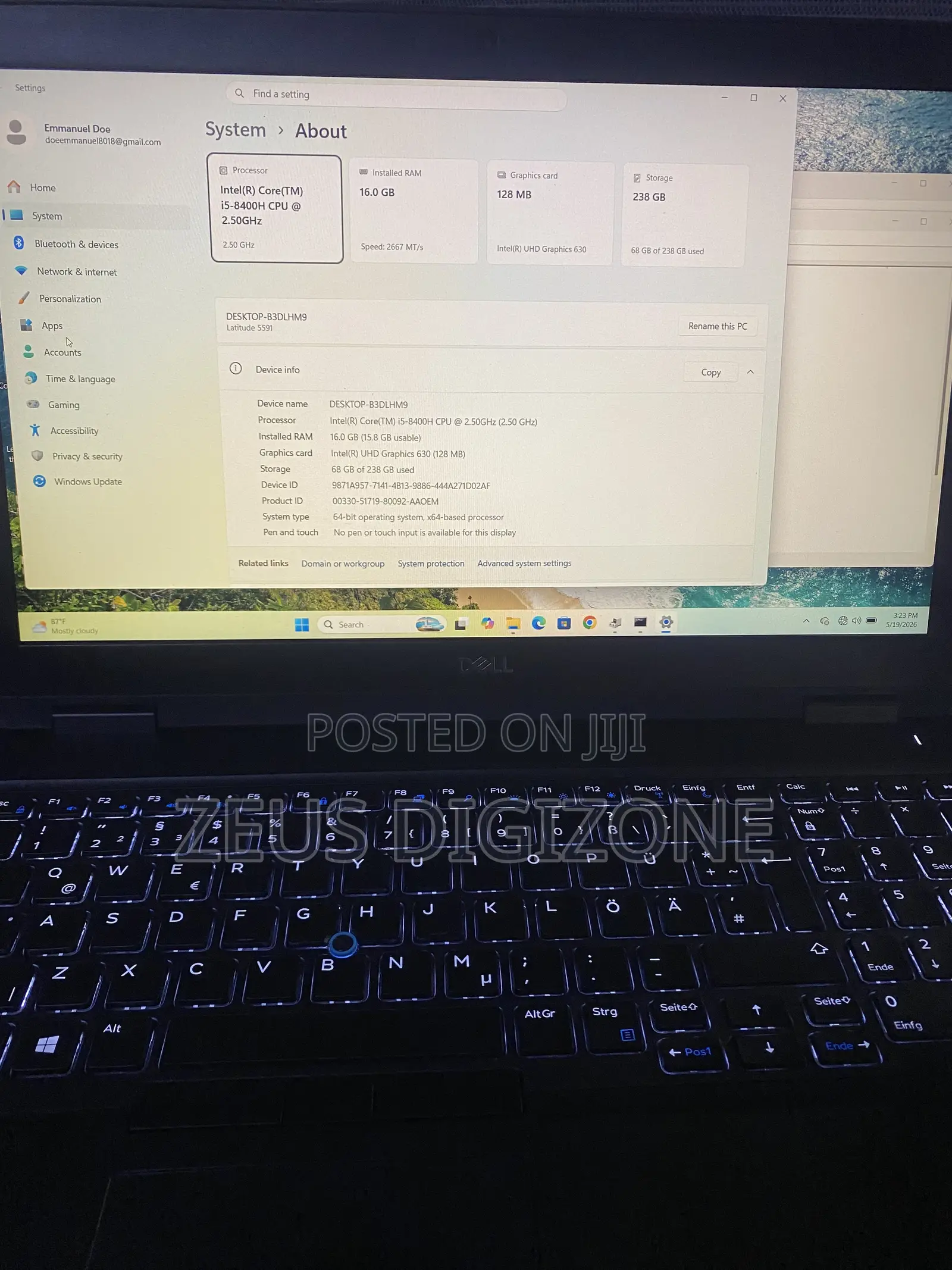 Laptop Dell Latitude 5591 16GB Intel Core i5 SSD 256GB