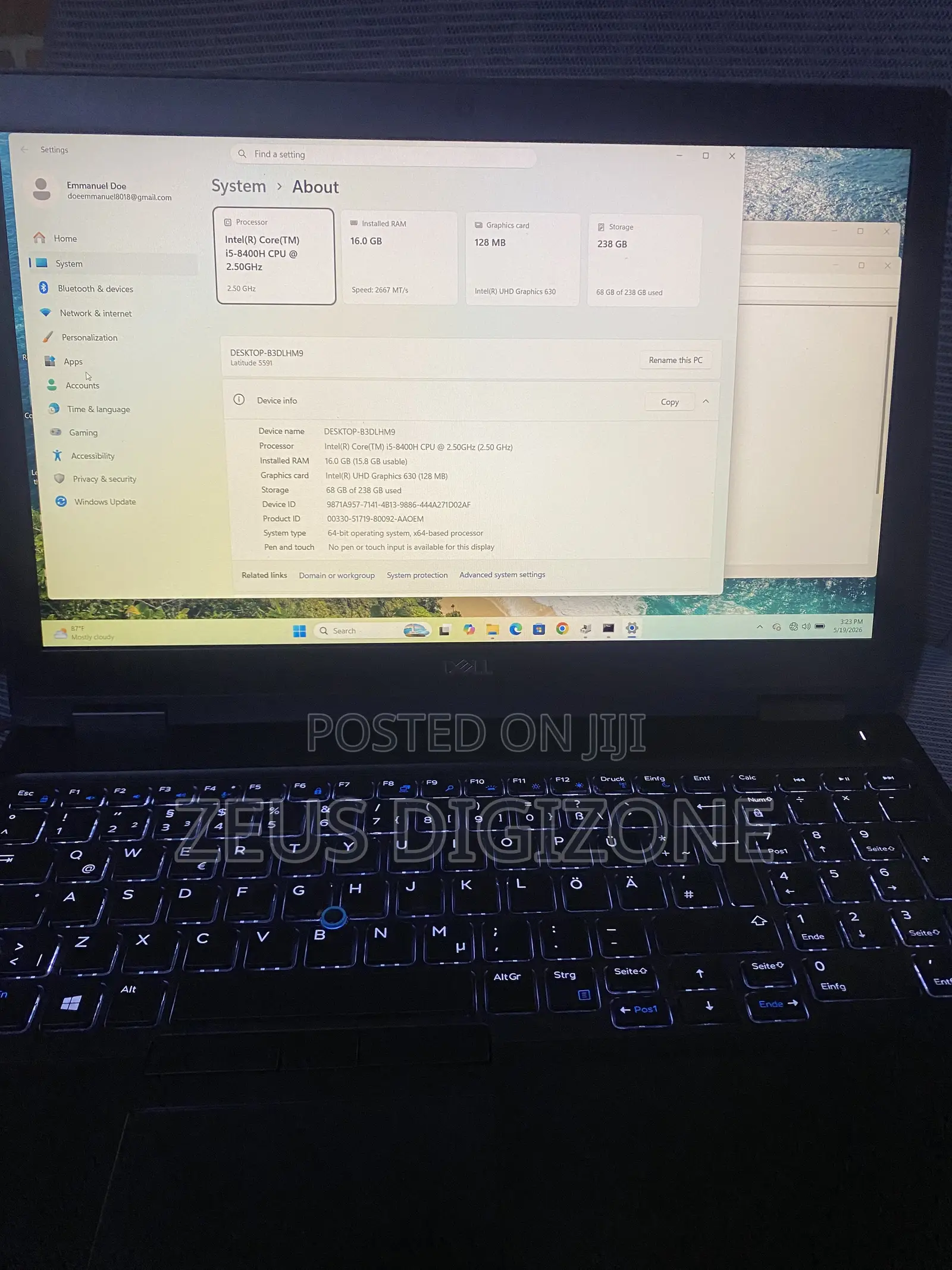 Laptop Dell Latitude 5591 16GB Intel Core i5 SSD 256GB