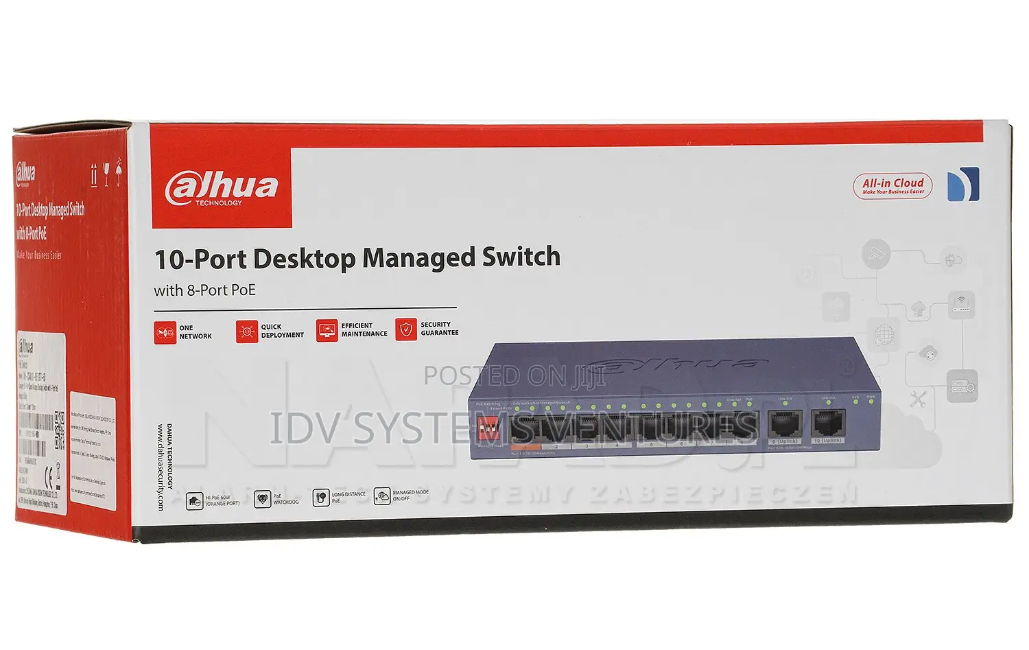 Cs4010-8et2gt-60
10-Port Cloud Managed Desktop Switch With 8-Port Poe