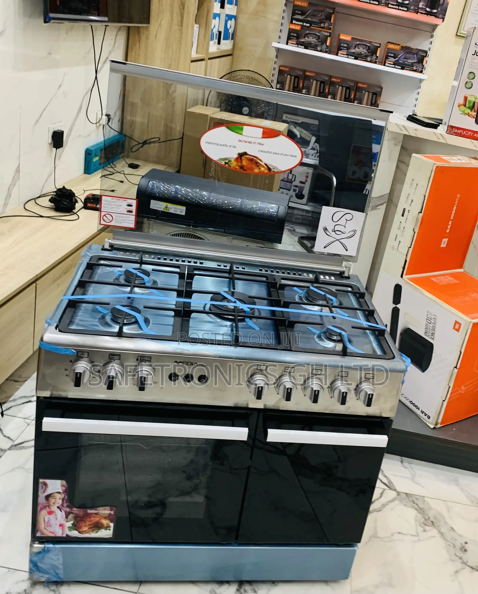Kindly Buy Mediatech 60x90 Freestanding 5 Gas Burner Cooker (Gray)