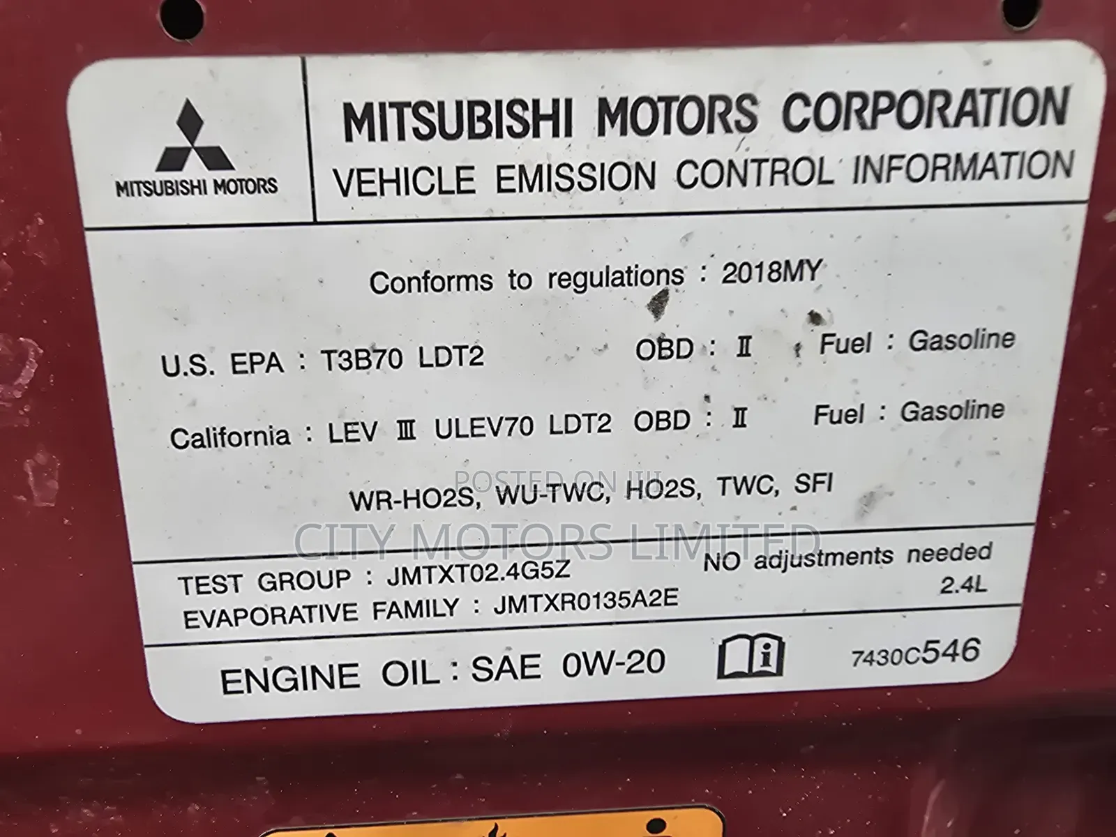 Mitsubishi Outlander SE AWC 2018 Burgundy