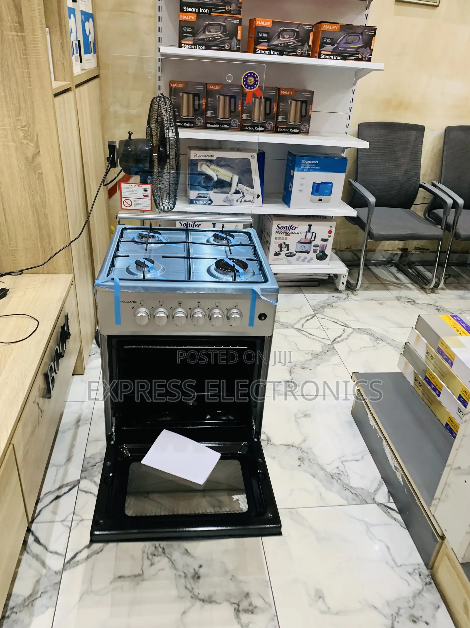 Quality Sleek Sliver Gas Cooker Oven 4b 50/50 Volcano