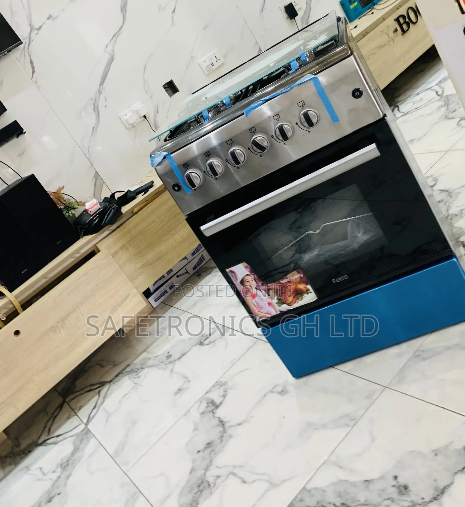 Ultra Sleek Ferre 60x60 4 Burner Gas Cooker With Auto Ignition
