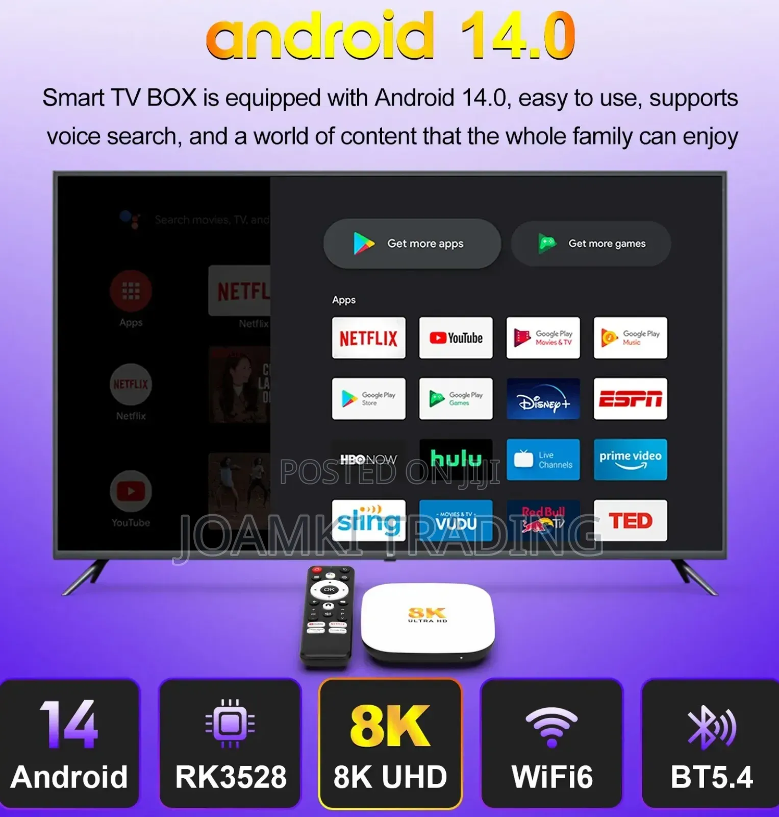 H96max M2 Android 14 Tv Box,4gb Ram, 128gb Rom, Video, Bt, Wifi