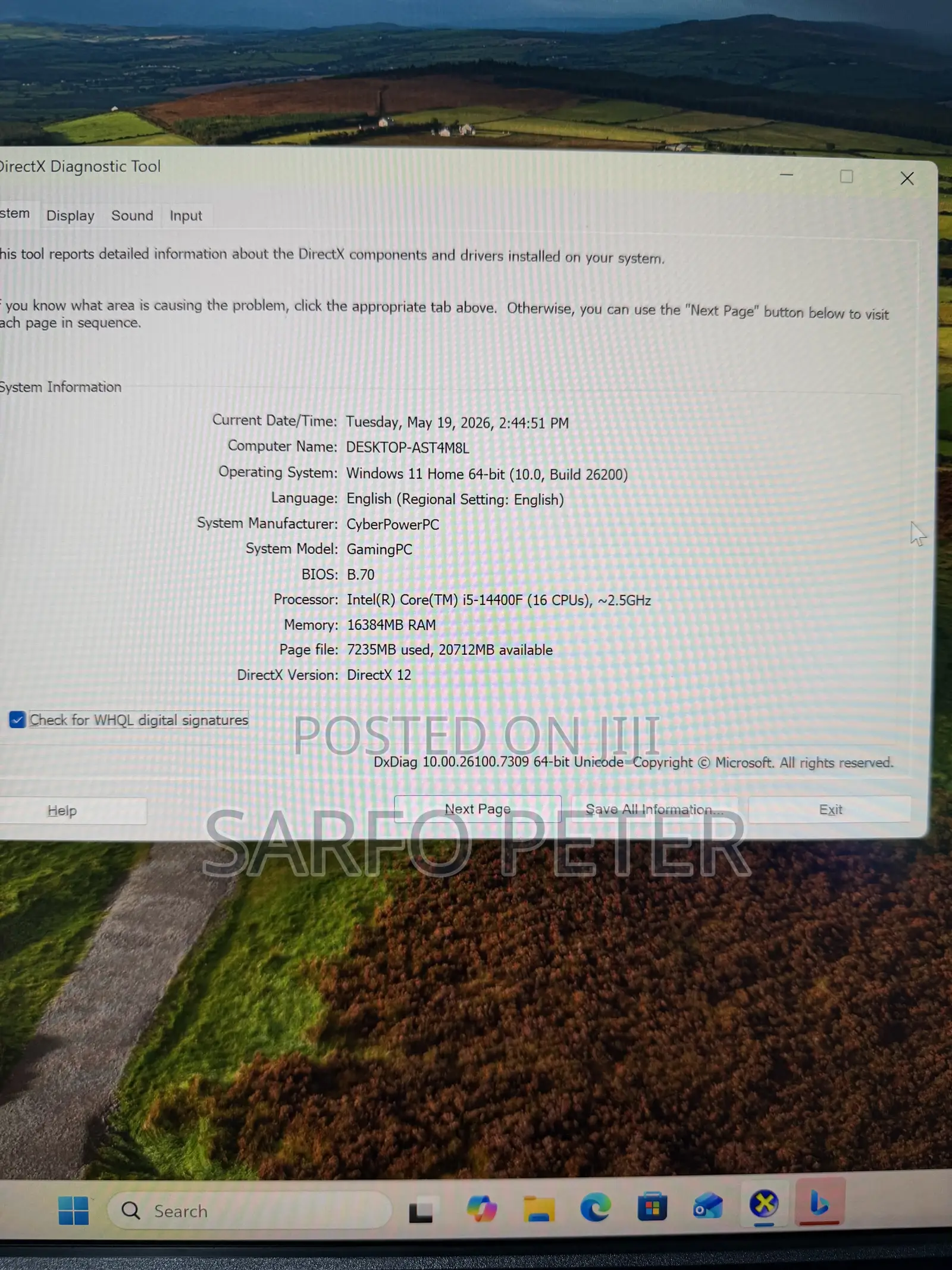 CyberpowerPC Gaming PC Xtreme XT 16GB Intel Core i5 SSD 1T