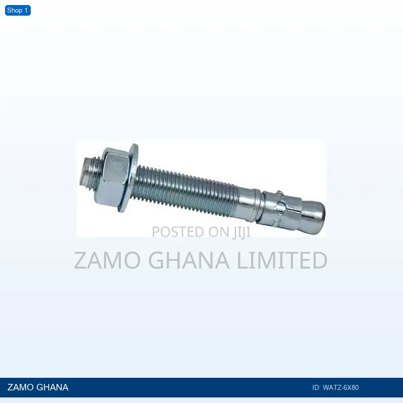 Wedge Anchor 6x80mm Full Thread Zinc Plated 1pc - Watz-6x80