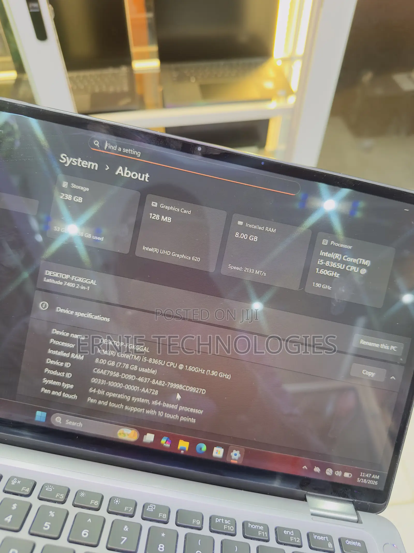 Laptop Dell Latitude 7400 8GB Intel Core i5 SSD 256GB
