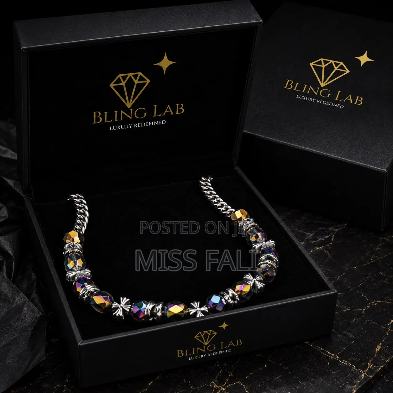 Obsidian Prism Necklace