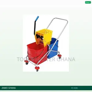 60l Double Mop Trolley Side Press Red-Blue - B-043