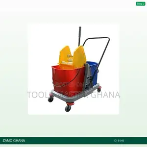 60lt Double Mop Trolley Down Press Red-Blue - B-045