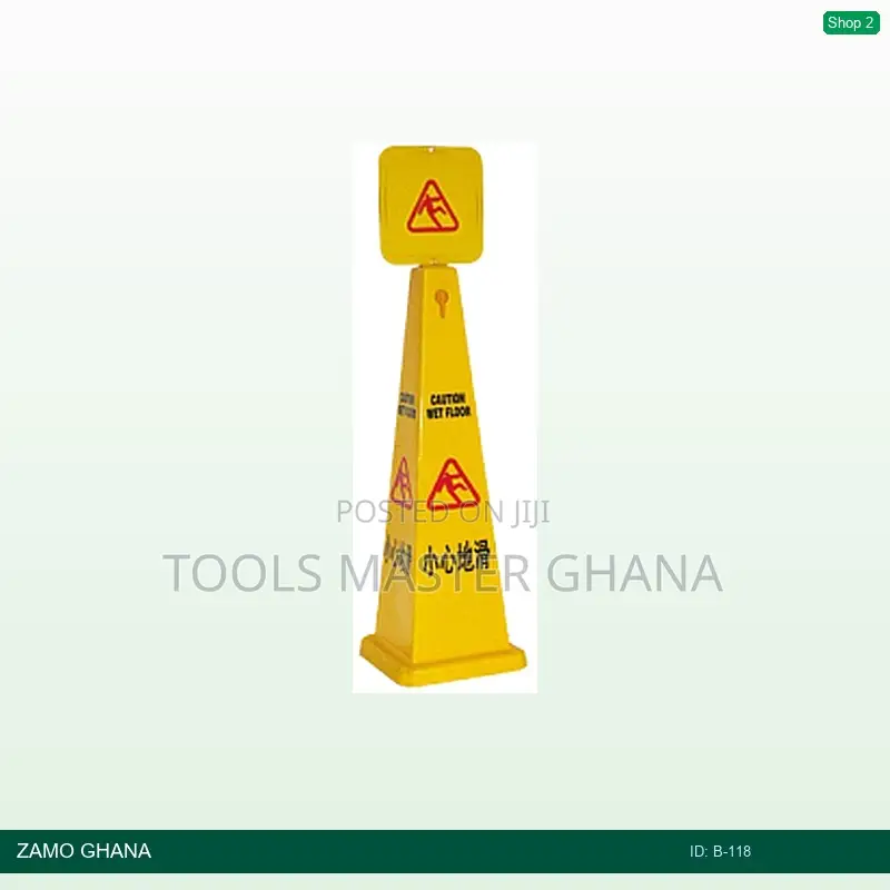 Short Caution Cone 27.2x27.2x92.4cm Caution Wet Floor - B-118