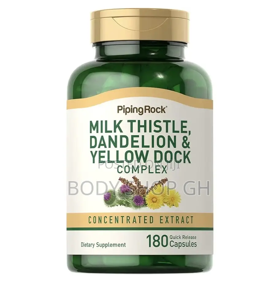 Piping Rock Milk Thistle, Dandelion Yellow Dock | 180 Capsules |