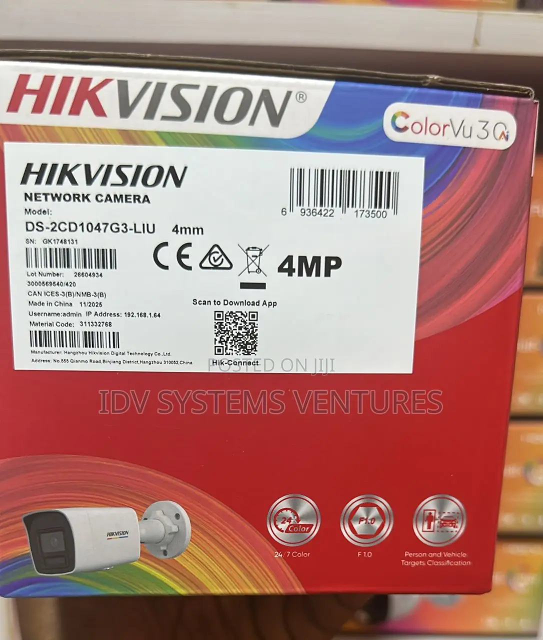 Ds-2cd1047g3-Liu(F) 4 Mp Colorvu 3.0 Fixed Bullet Network Camera