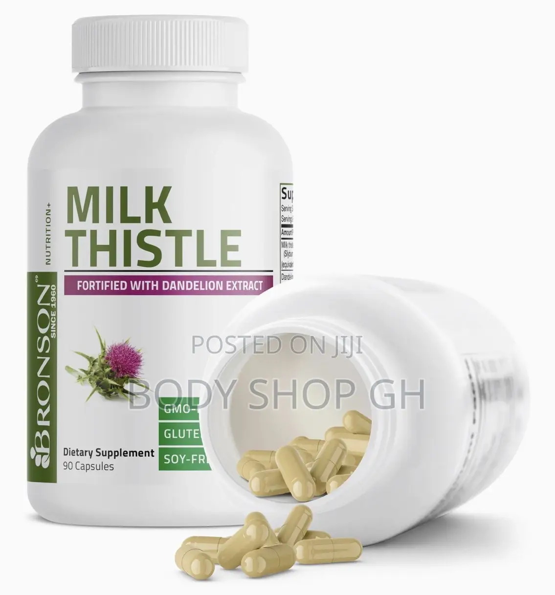 Bronson Milk Thistle Silymarin Marianum + Dandelion Liver Support