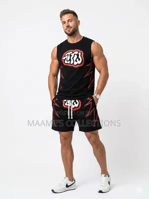 Men’S Streetwear Sleeveless Graphic T-Shirt / Tank Top and Shorts