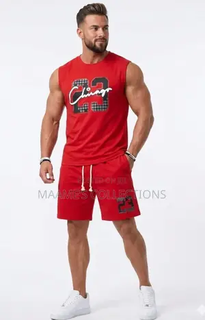 Men’S Streetwear Sleeveless Graphic T-Shirt / Tank Top and Shorts