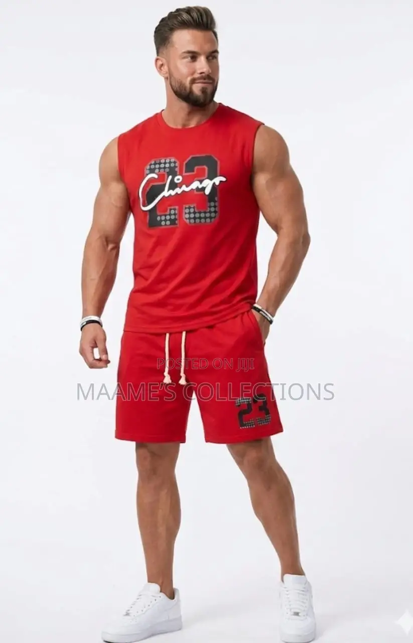 Men’S Streetwear Sleeveless Graphic T-Shirt / Tank Top and Shorts
