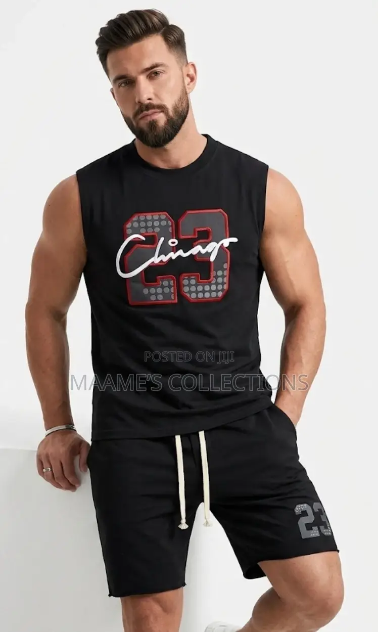 Men’S Streetwear Sleeveless Graphic T-Shirt / Tank Top and Shorts