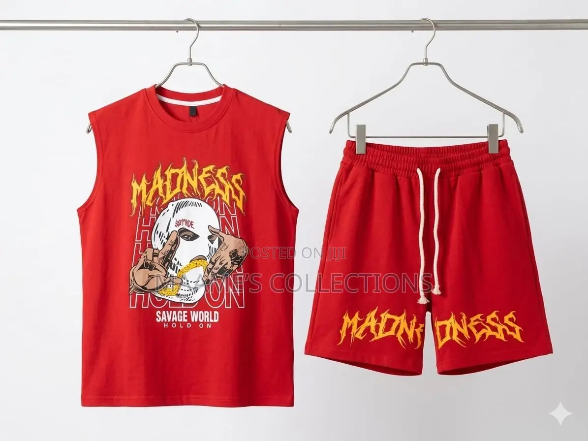 Men’S Streetwear Sleeveless Graphic T-Shirt / Tank Top and Shorts