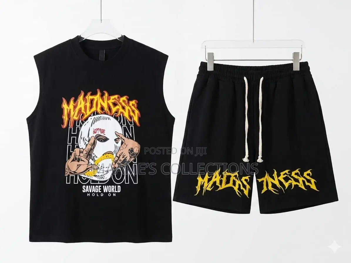 Men’S Streetwear Sleeveless Graphic T-Shirt / Tank Top and Shorts