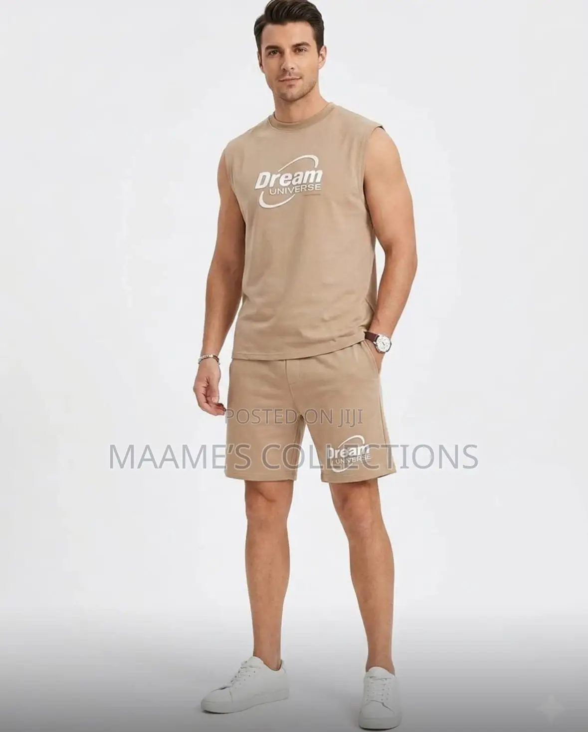 Men’S Streetwear Sleeveless Graphic T-Shirt / Tank Top and Shorts