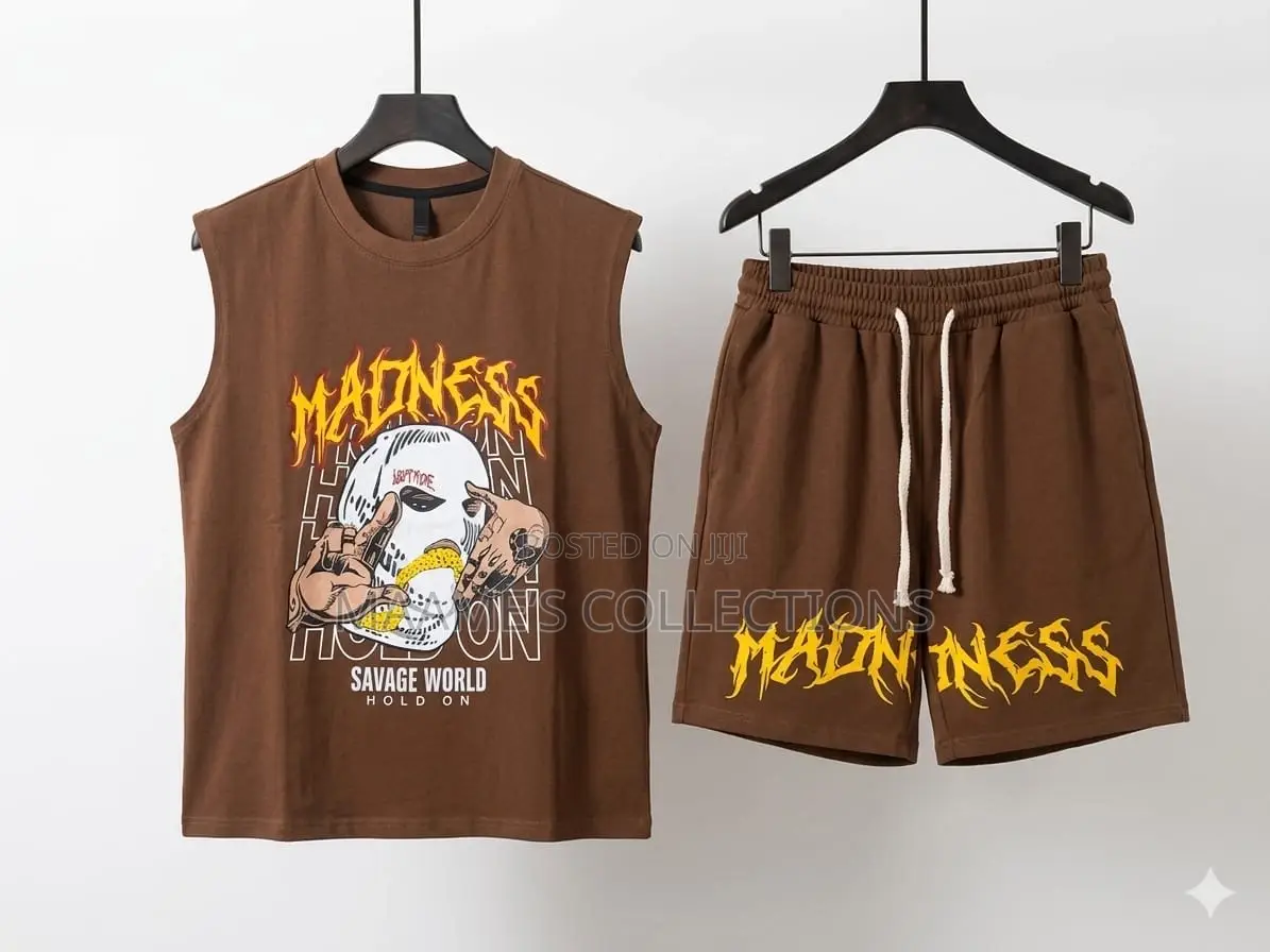 Men’S Streetwear Sleeveless Graphic T-Shirt / Tank Top and Shorts
