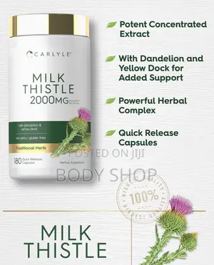 Liver Care Milk Thistle Supplement With Dandelion + Yellow Dock 180pc
