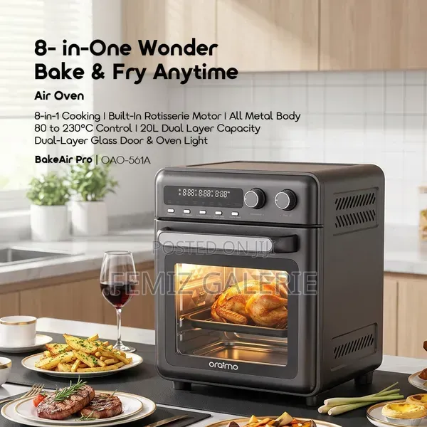 Oraimo Bakeair Pro 8in1 20l 230°C Large-Capacity Air Oven