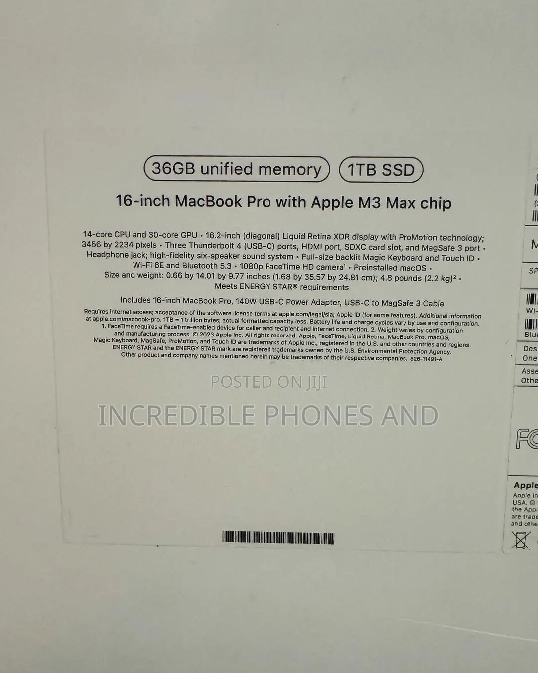 New Apple MacBook Pro 2024 M3 Max 16-inch 36GB Apple M3 Max SSD 1T