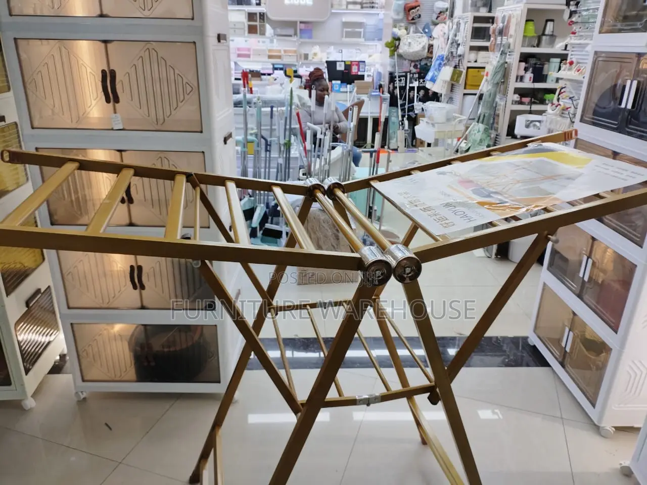 Foldable Gold Clothes Drying Rack