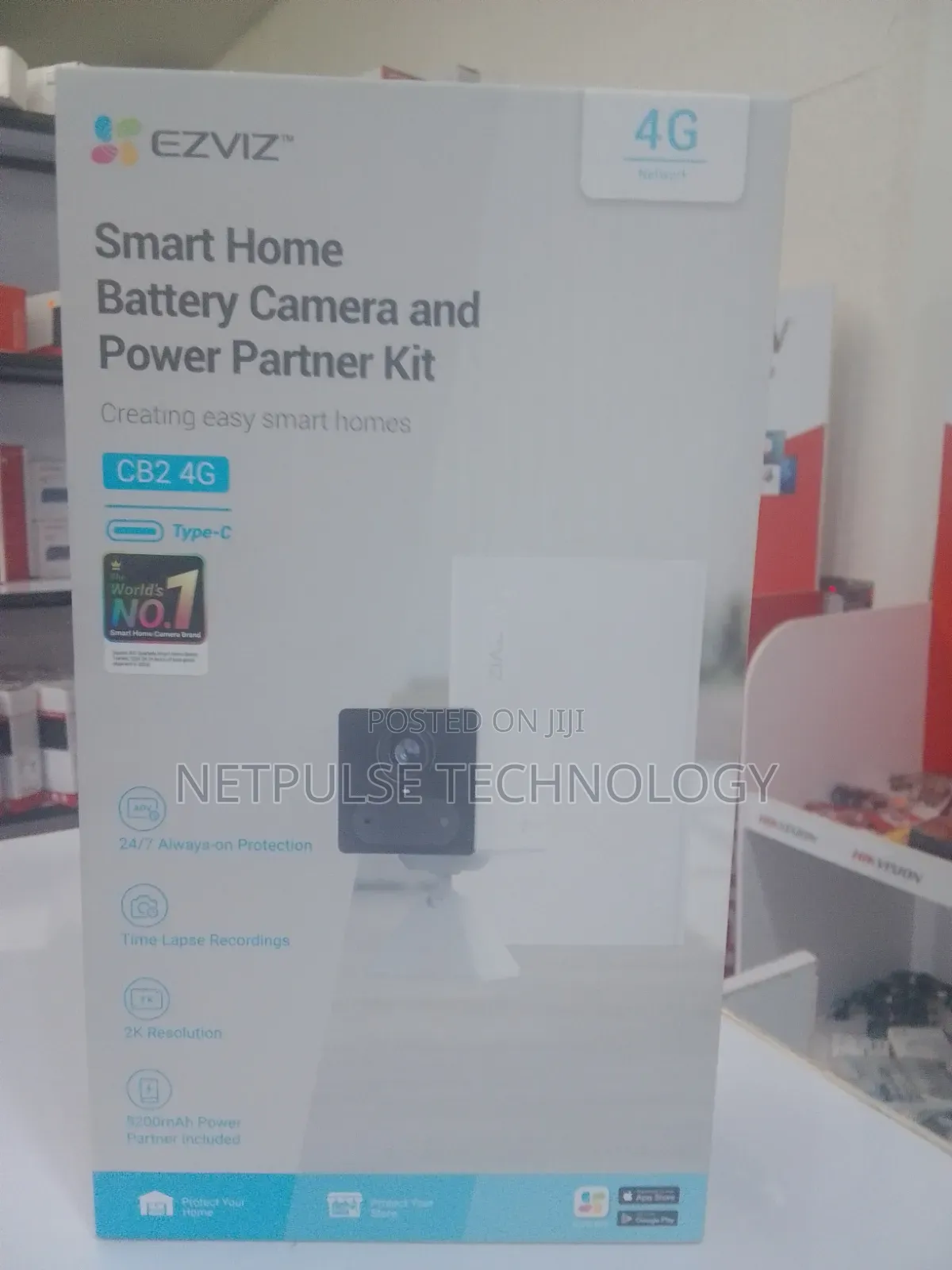 Ezviz Cs-Cb2/Pb 4g Smart Home Battery Camera and Power Partner Kit
