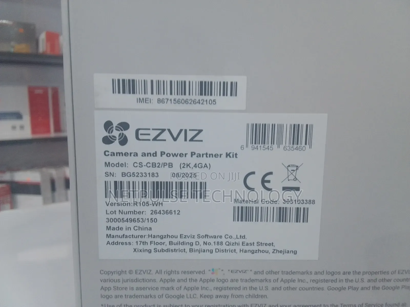 Ezviz Cs-Cb2/Pb 4g Smart Home Battery Camera and Power Partner Kit