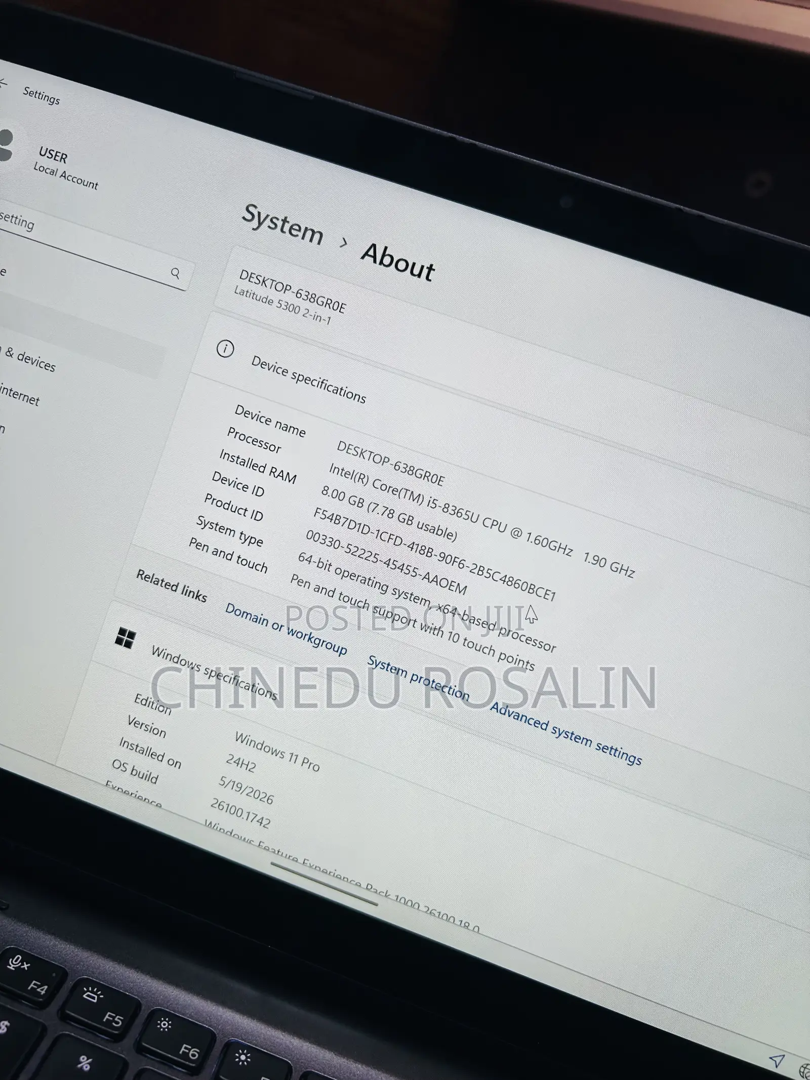 Laptop Dell Latitude 5300 8GB Intel Core i5 SSD 256GB